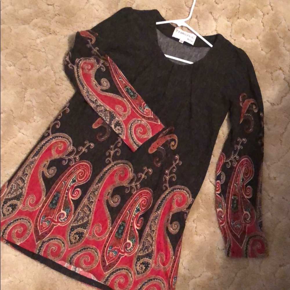 Fall paisley wool dress